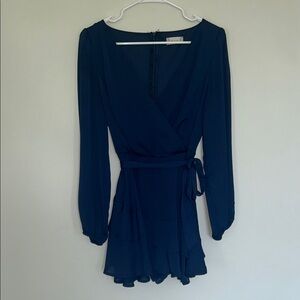 Altar’d State Navy Blue Wrap Dress